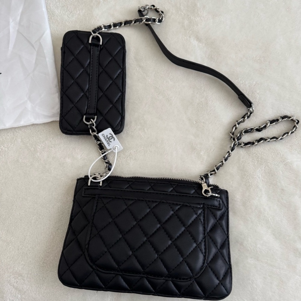 Black Quilted Crossbody Bag Duo - Picture 5 of 10